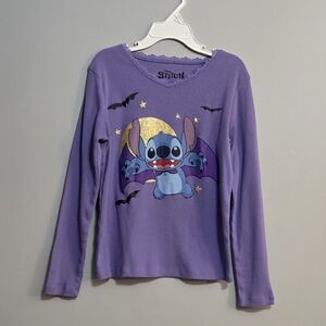 Disney Girls Stitch Long Sleeve Vampire Halloween Tshirt Size M